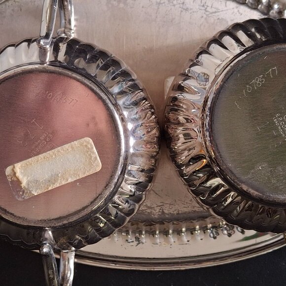 Silver Plate Sugar and Creamer with tray - Picture 3 of 4